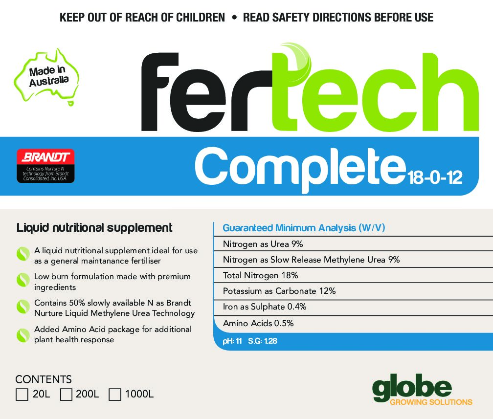 Fertech Complete20 Litre - Slow Release Liquid Fertiliser - Lawn Addicts